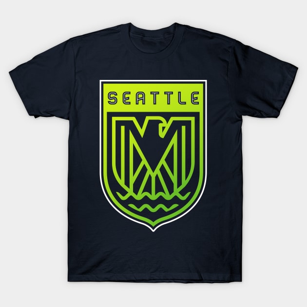 Modern Seattle Seahawks Football team Emblem T-Shirt by BooTeeQue